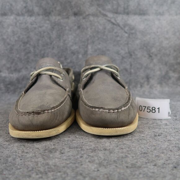 Sperry Mens 8 Top Sider Boat Shoes Classic Leather Lifestyle Preppy 2 Eye Grey main image 6